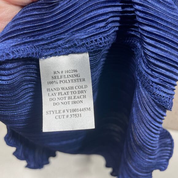 Connected Apparel Womens Blue V Neck Layered Lined Shutter Shift Dress Size 6 - Picture 4 of 8